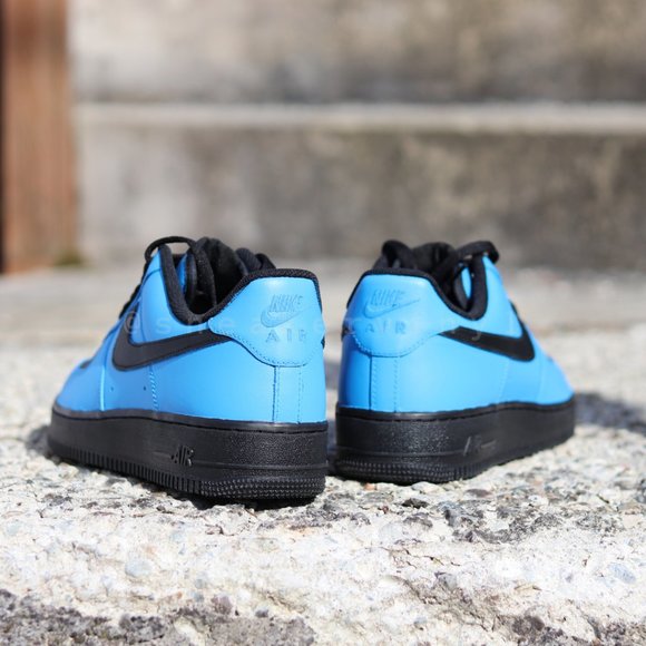 Nike Air Force 1 Low Black n Sky Blue Custom NWT - Picture 4 of 7
